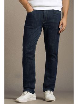 Louis Philippe - Men Navy Blue Mid Straight Fit Jeans
