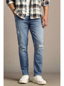 Louis Philippe - Men Blue Light Smart Fit Jeans