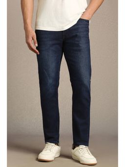 Louis Philippe - Men Navy Blue Mid Smart Fit Jeans