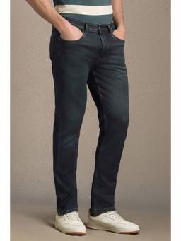 Louis Philippe - Men Black Mid Straight Fit Jeans