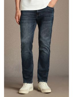 Louis Philippe - Men Navy Blue 'mid Straight Fit Jeans