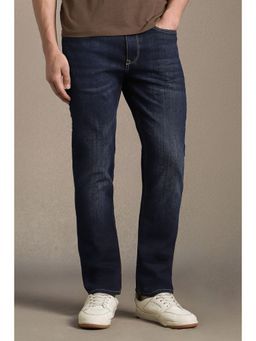 Louis Philippe - Men Navy Blue Mid Straight Fit Jeans