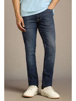 Louis Philippe - Men Blue Mid Super Straight Fit Jeans