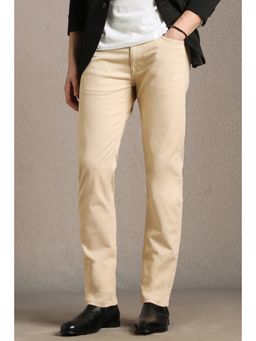 Louis Philippe - Men Beige Dark Straight Fit Jeans