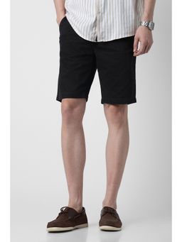 Peter England - Men Black Solid Casual Shorts