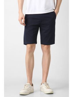 Peter England - Men Navy Solid Casual Shorts