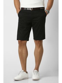 Peter England - Men Black Solid Casual Shorts