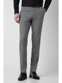 Peter England - Men Dark Grey Solid Trousers