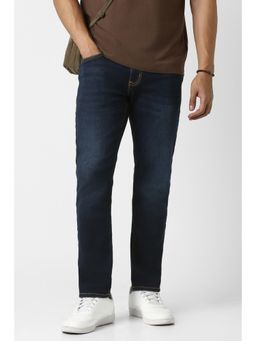 Peter England - Men Navy Blue Light Wash Jeans