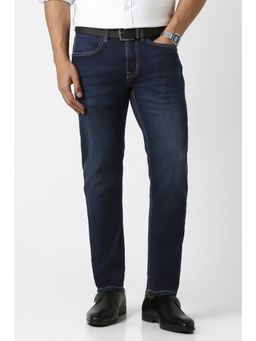 Peter England - Men Navy Blue Light Wash Jeans