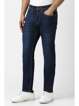 Peter England - Men Navy Blue Light Wash Jeans