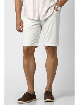 Peter England - Men White Solid Casual Shorts