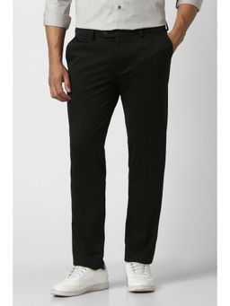 Peter England - Men Black Solid Trousers