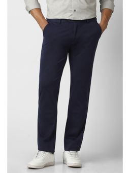 Peter England - Men Navy Blue Solid Trousers
