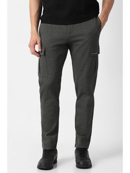Van Heusen - Men Grey Solid Straight Fit Trousers