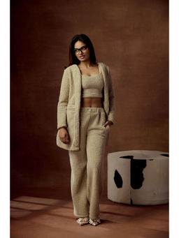 Lea Clothing - Brielle Beige Wide-Leg Pants