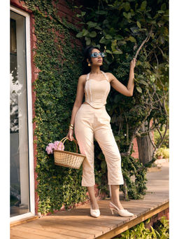 Lea Clothing - Yellow and White Gingham Capri Pants