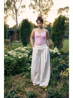 Lea Clothing - Sandra White Wide Leg Pants