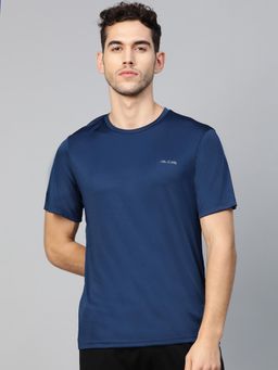 Alcis - Men Navy Blue Anti-viral Round Neck Training T-shirt