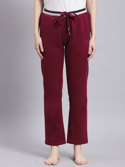 Monte Carlo - Maroon Solid Regular Fit Lower