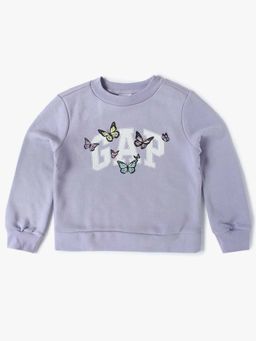 GAP - Girls Graphic Typography Printed Pullover Sweatshirt