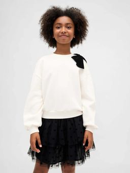 GAP - Girls Bow Detail Drop-Shoulder Sweatshirt