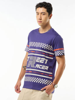 Bewakoof - Mens Blue Street Racer Printed T-Shirt