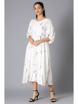 W - White Printed Dress