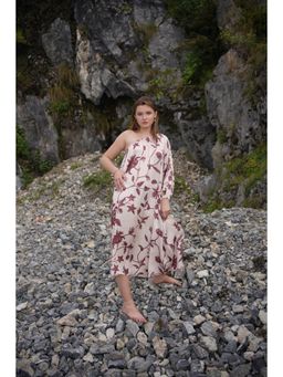 Raas Life - Maya Beige Floral Midi Dress