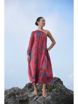 Raas Life - Maya Daali Maroon Floral Midi Dress