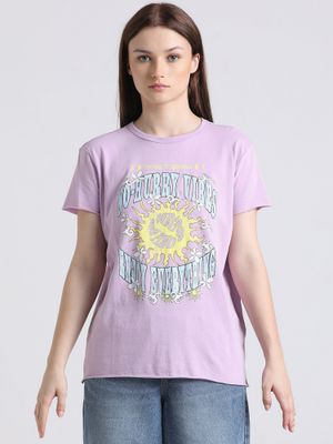 ONLY T-Shirts : Buy ONLY Purple Graphic Print T-Shirt Online | Nykaa
