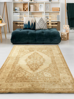 Saral Home - Beige Microfiber Carpet -120x180 cm