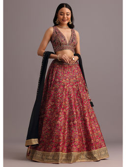KALKI FASHION - Red Printed Zari Embroidered Lehenga Choli with Dupatta