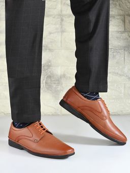 Valentino - Mens Leather Formal Derbies - Tan