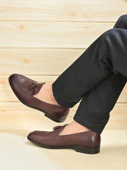 Valentino - Mens Leather Casual Loafers - Brown