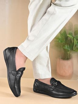 Valentino - Mens Leather Casual Loafers - Black