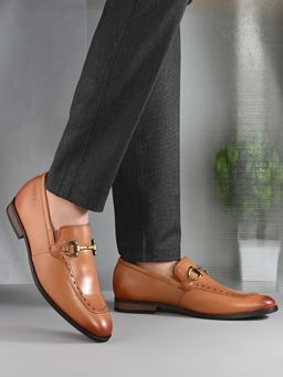 Valentino - Mens Leather Casual Loafers - Tan