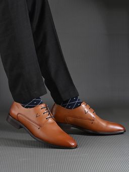 Valentino - Mens Leather Formal Derbies - Tan