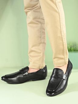 Valentino - Mens Leather Casual Loafers - Black