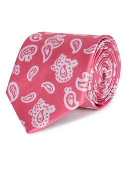 Tossido - Pink Printed Microfiber Necktie
