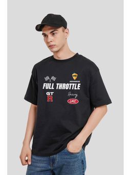 UNDERRATED CLUB - Full Throttle Race Black Oversized Fit T-shirt Men