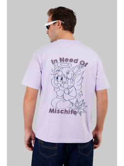 UNDERRATED CLUB - In Need of Mischief Lavender Oversized Fit T-shirt Men