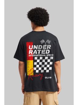 UNDERRATED CLUB - Underrated Racing Club Black Oversized Fit T-shirt Men