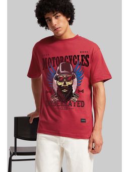 UNDERRATED CLUB - URC Motorcycles Club Red Oversized Fit T-shirt Men
