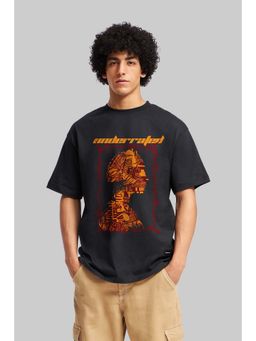 UNDERRATED CLUB - Visual Noise Head Black Oversized Fit T-shirt Men