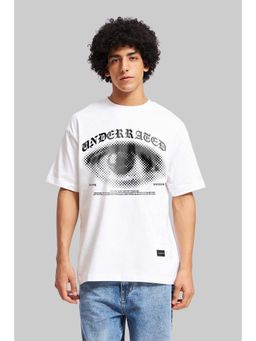 UNDERRATED CLUB - Unseen Hype White Oversized Fit T-shirt Men