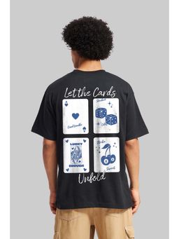 UNDERRATED CLUB - Unfold Your Cards Black Oversized Fit T-shirt Men