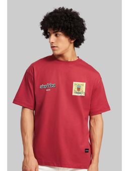 UNDERRATED CLUB - Kadak Chai Red Oversized Fit T-shirt Men