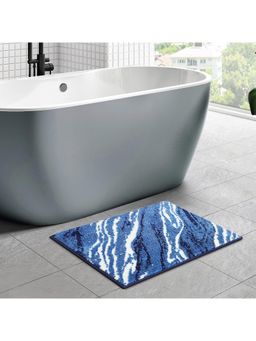 OBSESSIONS - Super Absorbent Anti-Skid Polyester Bath Mat Blue