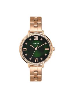 Timex - Round 21mm Green Dial Analog Women Watch - TWEL14710